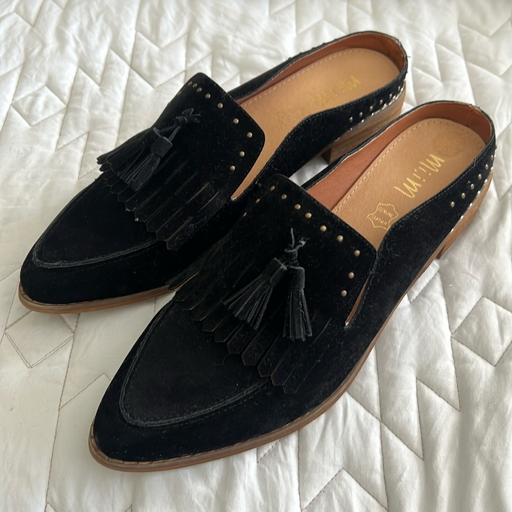 Suede mules